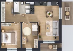 3 pokoje, mieszkanie 57,87 m², piętro 2, oferta nr B9-K5-2-3, Żerniki Na Novo III, Wrocław, Żerniki, ul. Maxa Berga