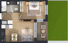 2 pokoje, mieszkanie 37,72 m², parter, oferta nr D.0.7, ATAL Parkowa, Poznań, Nowe Miasto, Osiedle Warszawskie, ul. Mogileńska