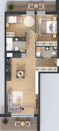 3 pokoje, mieszkanie 68,97 m², piętro 1, oferta nr B.1.3, ATAL Parkowa, Poznań, Nowe Miasto, Osiedle Warszawskie, ul. Mogileńska