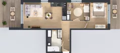 3 pokoje, mieszkanie 60,12 m², piętro 1, oferta nr D.1.2, ATAL Parkowa, Poznań, Nowe Miasto, Osiedle Warszawskie, ul. Mogileńska
