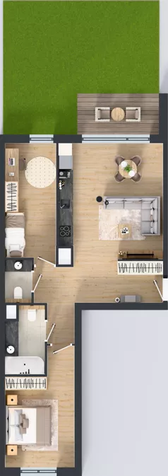 3 pokoje, mieszkanie 68,73 m², parter, oferta nr H.0.2, ATAL Parkowa, Poznań, Nowe Miasto, Osiedle Warszawskie, ul. Mogileńska