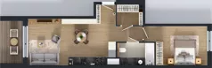 2 pokoje, mieszkanie 51,93 m², piętro 1, oferta nr F.1.1, ATAL Parkowa, Poznań, Nowe Miasto, Osiedle Warszawskie, ul. Mogileńska