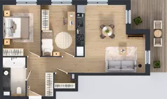3 pokoje, mieszkanie 60,53 m², piętro 2, oferta nr I.2.1, ATAL Parkowa, Poznań, Nowe Miasto, Osiedle Warszawskie, ul. Mogileńska