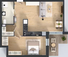 2 pokoje, mieszkanie 60,32 m², piętro 2, oferta nr 2.B2, Niebieski Bursztyn II, Reda, ul. Bosmańska