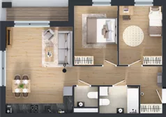 3 pokoje, mieszkanie 63,95 m², piętro 2, oferta nr 2.B3, Niebieski Bursztyn II, Reda, ul. Bosmańska