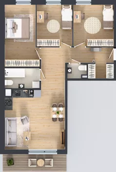 4 pokoje, mieszkanie 78,91 m², piętro 2, oferta nr 2.C4, Niebieski Bursztyn II, Reda, ul. Bosmańska