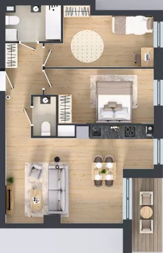 3 pokoje, mieszkanie 66,71 m², piętro 3, oferta nr 2.A10, Niebieski Bursztyn II, Reda, ul. Bosmańska