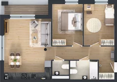 3 pokoje, mieszkanie 63,95 m², piętro 3, oferta nr 2.B6, Niebieski Bursztyn II, Reda, ul. Bosmańska
