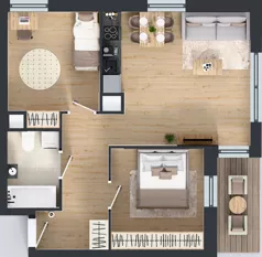 3 pokoje, mieszkanie 55,99 m², piętro 7, oferta nr 2.A52, Niebieski Bursztyn II, Reda, ul. Bosmańska