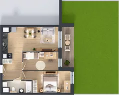 3 pokoje, mieszkanie 56,55 m², piętro 1, oferta nr 1A.1.10, Nowa Francuska IIB, Katowice, Osiedle Paderewskiego-Muchowiec, Muchowiec, ul. Szybowcowa