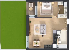 2 pokoje, mieszkanie 47,10 m², piętro 1, oferta nr 1A.1.14, Nowa Francuska IIB, Katowice, Osiedle Paderewskiego-Muchowiec, Muchowiec, ul. Szybowcowa