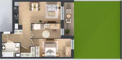 3 pokoje, mieszkanie 62,87 m², piętro 1, oferta nr 1A.1.17, Nowa Francuska IIB, Katowice, Osiedle Paderewskiego-Muchowiec, Muchowiec, ul. Szybowcowa