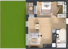 2 pokoje, mieszkanie 47,31 m², piętro 1, oferta nr 1B.1.96, Nowa Francuska IIB, Katowice, Osiedle Paderewskiego-Muchowiec, Muchowiec, ul. Szybowcowa