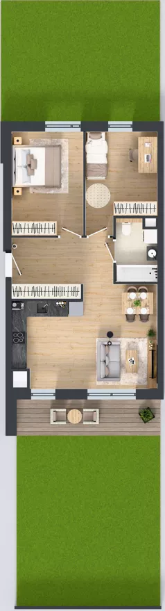 3 pokoje, mieszkanie 61,27 m², parter, oferta nr 1C.0.147, Nowa Francuska IIB, Katowice, Osiedle Paderewskiego-Muchowiec, Muchowiec, ul. Szybowcowa