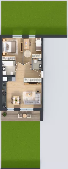 3 pokoje, mieszkanie 60,72 m², parter, oferta nr 1D.0.173, Nowa Francuska IIB, Katowice, Osiedle Paderewskiego-Muchowiec, Muchowiec, ul. Szybowcowa
