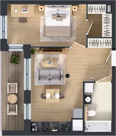 2 pokoje, mieszkanie 44,49 m², piętro 4, oferta nr 1B.4.114, Nowa Francuska IIB, Katowice, Osiedle Paderewskiego-Muchowiec, Muchowiec, ul. Szybowcowa