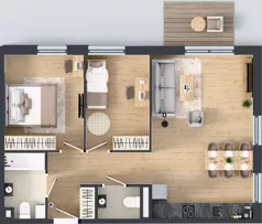 3 pokoje, mieszkanie 64,21 m², piętro 1, oferta nr 1.1.03, Osiedle Rytelska, Gdańsk, Orunia Górna-Gdańsk Południe, ul. Rytelska
