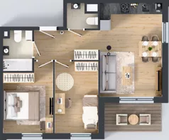 3 pokoje, mieszkanie 53,38 m², piętro 4, oferta nr 2.4.04, Osiedle Rytelska, Gdańsk, Orunia Górna-Gdańsk Południe, ul. Rytelska