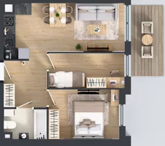 3 pokoje, mieszkanie 46,79 m², piętro 4, oferta nr 2.4.06, Osiedle Rytelska, Gdańsk, Orunia Górna-Gdańsk Południe, ul. Rytelska