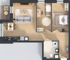 3 pokoje, mieszkanie 58,67 m², piętro 1, oferta nr A1.1.3, ATAL Grabiszyn, Wrocław, Gajowice, Fabryczna, ul. Grochowa