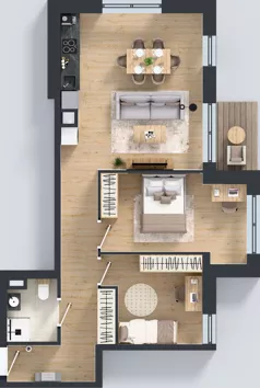 3 pokoje, mieszkanie 63,11 m², piętro 1, oferta nr A1.1.9, ATAL Grabiszyn, Wrocław, Gajowice, Fabryczna, ul. Grochowa
