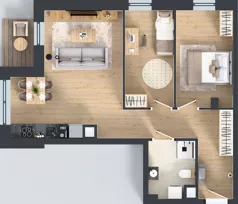3 pokoje, mieszkanie 58,76 m², piętro 2, oferta nr A1.2.14, ATAL Grabiszyn, Wrocław, Gajowice, Fabryczna, ul. Grochowa