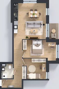3 pokoje, mieszkanie 63,11 m², piętro 2, oferta nr A1.2.20, ATAL Grabiszyn, Wrocław, Gajowice, Fabryczna, ul. Grochowa