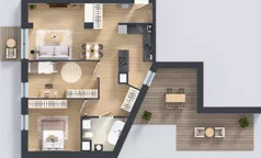 3 pokoje, mieszkanie 71,10 m², piętro 4, oferta nr A1.4.35, ATAL Grabiszyn, Wrocław, Gajowice, Fabryczna, ul. Grochowa