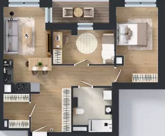 3 pokoje, mieszkanie 61,06 m², piętro 4, oferta nr A1.4.36, ATAL Grabiszyn, Wrocław, Gajowice, Fabryczna, ul. Grochowa
