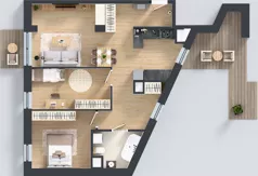 3 pokoje, mieszkanie 70,74 m², piętro 5, oferta nr A1.5.45, ATAL Grabiszyn, Wrocław, Gajowice, Fabryczna, ul. Grochowa