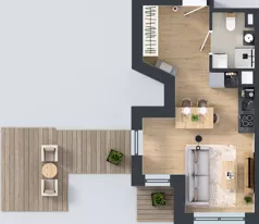 1 pokój, mieszkanie 29,14 m², piętro 5, oferta nr A1.5.46, ATAL Grabiszyn, Wrocław, Gajowice, Fabryczna, ul. Grochowa