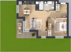 2 pokoje, mieszkanie 48,80 m², parter, oferta nr A1.0.01, Zakole Wisły, Kraków, Podgórze, ul. Na Zakolu Wisły