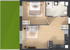 2 pokoje, mieszkanie 50,39 m², parter, oferta nr A1.0.02, Zakole Wisły, Kraków, Podgórze, ul. Na Zakolu Wisły
