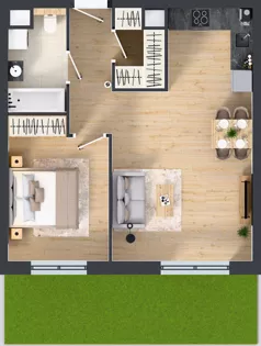 2 pokoje, mieszkanie 49,80 m², parter, oferta nr A5.0.24, Zakole Wisły, Kraków, Podgórze, ul. Na Zakolu Wisły