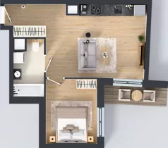 2 pokoje, mieszkanie 40,21 m², piętro 2, oferta nr A1.2.20, Zakole Wisły, Kraków, Podgórze, ul. Na Zakolu Wisły
