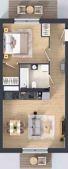 2 pokoje, mieszkanie 47,16 m², piętro 2, oferta nr A3.2.67, Zakole Wisły, Kraków, Podgórze, ul. Na Zakolu Wisły
