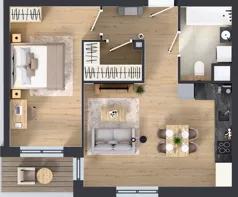 2 pokoje, mieszkanie 49,91 m², piętro 2, oferta nr A3.2.69, Zakole Wisły, Kraków, Podgórze, ul. Na Zakolu Wisły