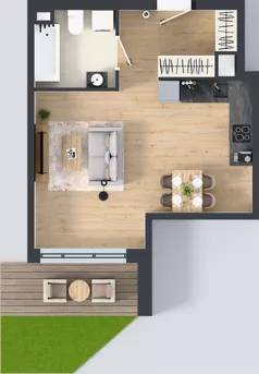 1 pokój, mieszkanie 35,25 m², parter, oferta nr III-B1.M1, Strefa Cegielnia 3, Kraków, Wzgórza Krzesławickie, Zesławice, ul. Gustawa Morcinka