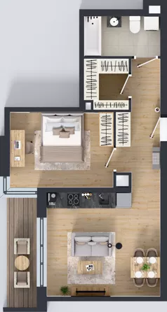 2 pokoje, mieszkanie 48,93 m², piętro 1, oferta nr III-B1.M10, Strefa Cegielnia 3, Kraków, Wzgórza Krzesławickie, Zesławice, ul. Gustawa Morcinka