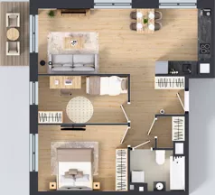 3 pokoje, mieszkanie 61,71 m², piętro 1, oferta nr III-B2.M27, Strefa Cegielnia 3, Kraków, Wzgórza Krzesławickie, Zesławice, ul. Gustawa Morcinka