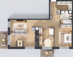 3 pokoje, mieszkanie 64,16 m², piętro 1, oferta nr III-B2.M26, Strefa Cegielnia 3, Kraków, Wzgórza Krzesławickie, Zesławice, ul. Gustawa Morcinka