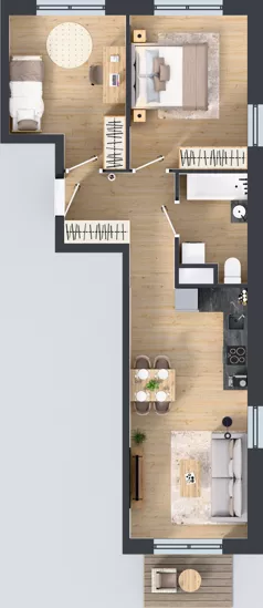 3 pokoje, mieszkanie 55,46 m², piętro 2, oferta nr III-B2.M8, Strefa Cegielnia 3, Kraków, Wzgórza Krzesławickie, Zesławice, ul. Gustawa Morcinka