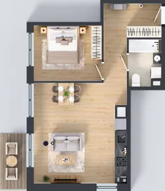 2 pokoje, mieszkanie 50,05 m², piętro 3, oferta nr III-B3.M44, Strefa Cegielnia 3, Kraków, Wzgórza Krzesławickie, Zesławice, ul. Gustawa Morcinka