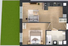 2 pokoje, mieszkanie 46,20 m², parter, oferta nr 1A.06, Skwer Harmonia 2, Kraków, Podgórze, Rybitwy, ul. Półłanki