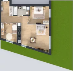 3 pokoje, mieszkanie 62,49 m², parter, oferta nr 1B.05, Skwer Harmonia 2, Kraków, Podgórze, Rybitwy, ul. Półłanki