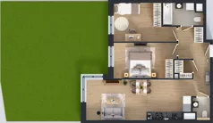 3 pokoje, mieszkanie 63,60 m², parter, oferta nr 3B.02, Skwer Harmonia 2, Kraków, Podgórze, Rybitwy, ul. Półłanki