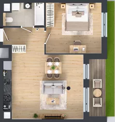 2 pokoje, mieszkanie 51,74 m², parter, oferta nr 3B.07, Skwer Harmonia 2, Kraków, Podgórze, Rybitwy, ul. Półłanki