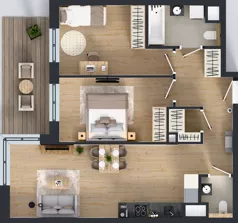 3 pokoje, mieszkanie 63,60 m², piętro 1, oferta nr 3B.13, Skwer Harmonia 2, Kraków, Podgórze, Rybitwy, ul. Półłanki