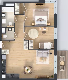 3 pokoje, mieszkanie 69,82 m², piętro 2, oferta nr 2A.30, Skwer Harmonia 2, Kraków, Podgórze, Rybitwy, ul. Półłanki