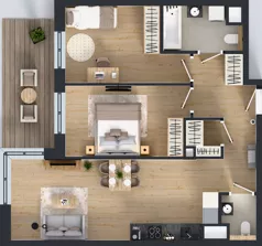 3 pokoje, mieszkanie 63,60 m², piętro 2, oferta nr 3A.22, Skwer Harmonia 2, Kraków, Podgórze, Rybitwy, ul. Półłanki